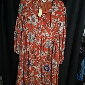 JODIFL Vibrant Floral Long Sleeve Dress